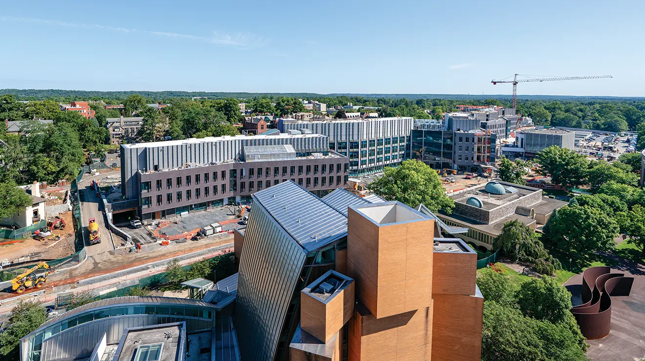 OTC_IvyLaneConstruction_081224_0004 copy.png Buildings under construction, with Lewis Science Library in foreground