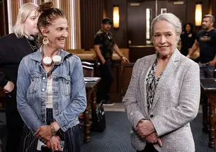 TOW_JennieUrman.jpg Jennie Urman ’99, left, and actress Kathy Bates.