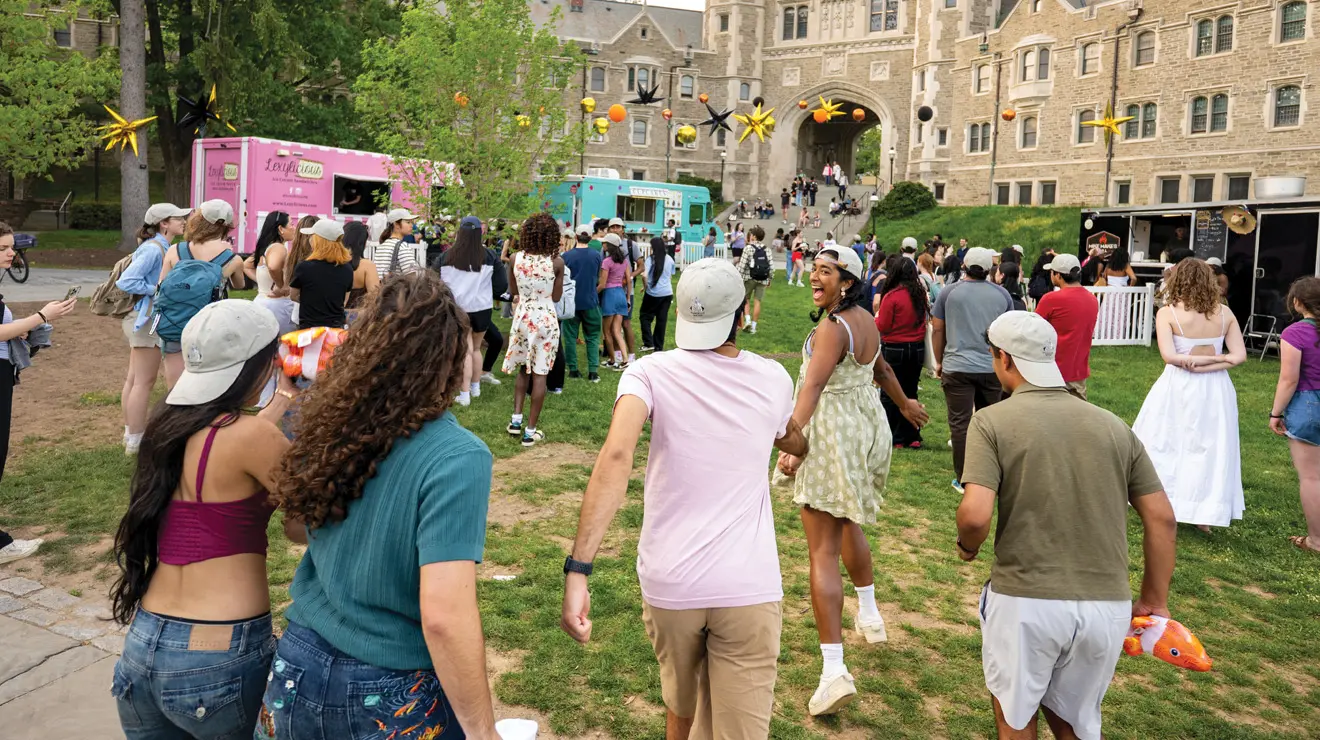 OTC_Deans Date.jpg Students flock to Blair courtyard for food trucks and festivities on May 5, the last day of reading period.