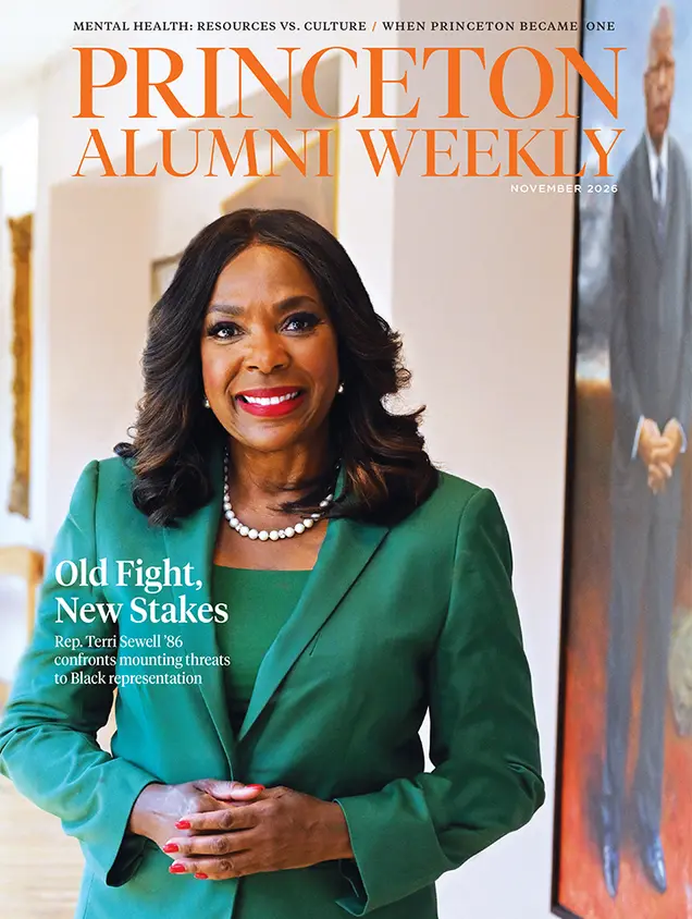 Nov26_cover.jpg Terri Sewell ’86 at the Birmingham Civil Rights Institute, stands next to a portrait of civil rights leader John Lewis.